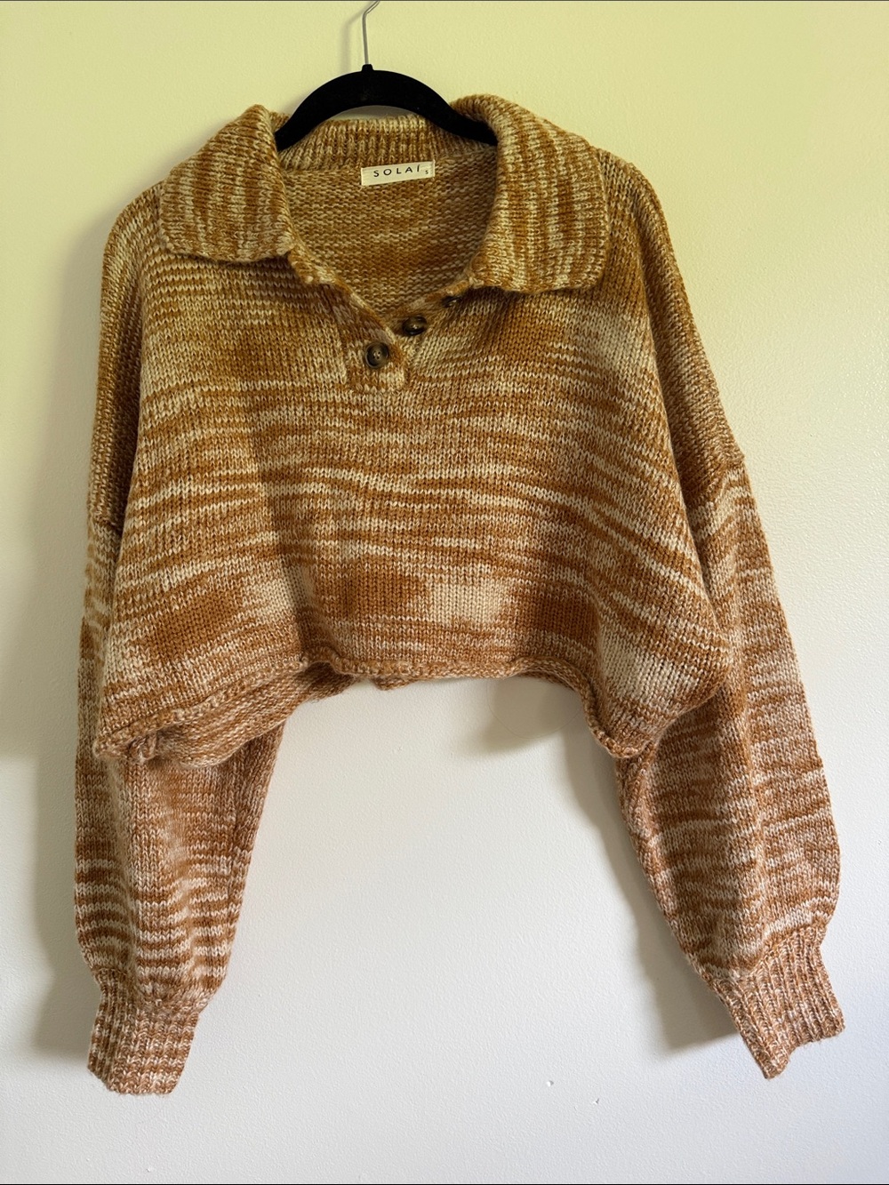 Solai the Label Cropped Collared Sweater